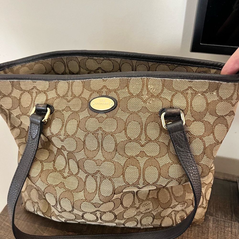 Coach Brown Signature Tote Bag